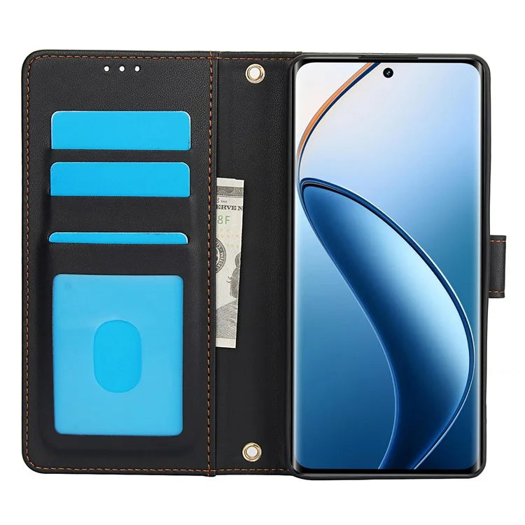 SY-003 For Realme 12 4G / 12+ 5G / Narzo 70 5G / Narzo 70 Pro 5G / P1 5G Case PU Leather Phone Wallet Cover with Hand Strap