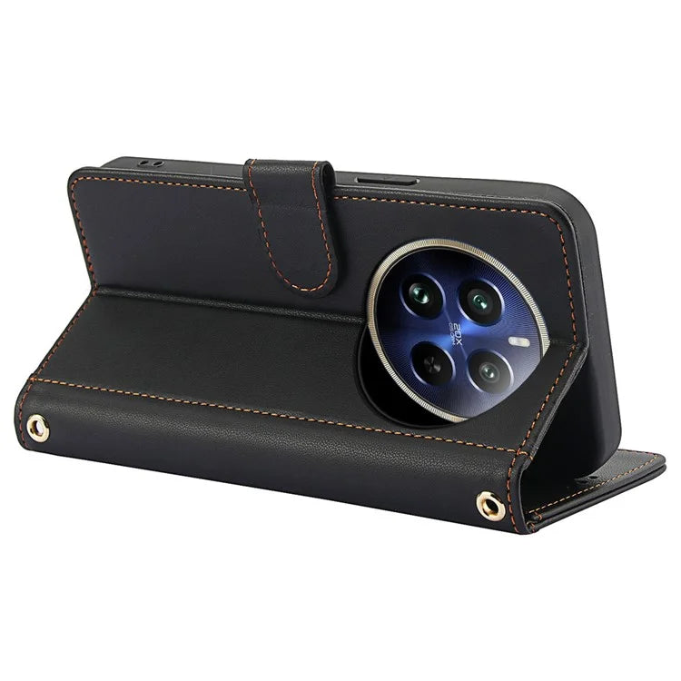 SY-003 For Realme 12 4G / 12+ 5G / Narzo 70 5G / Narzo 70 Pro 5G / P1 5G Case PU Leather Phone Wallet Cover with Hand Strap