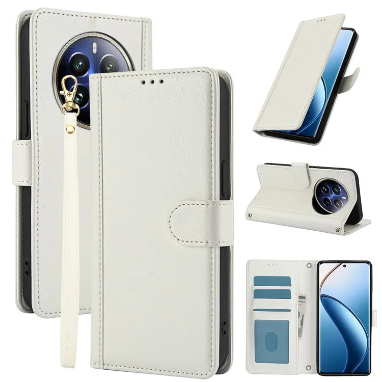 SY-003 For Realme 12 4G / 12+ 5G / Narzo 70 5G / Narzo 70 Pro 5G / P1 5G Case PU Leather Phone Wallet Cover with Hand Strap