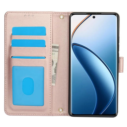 SY-003 For Realme 12 4G / 12+ 5G / Narzo 70 5G / Narzo 70 Pro 5G / P1 5G Case PU Leather Phone Wallet Cover with Hand Strap