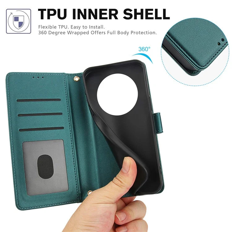 SY-003 For Realme 12 4G / 12+ 5G / Narzo 70 5G / Narzo 70 Pro 5G / P1 5G Case PU Leather Phone Wallet Cover with Hand Strap