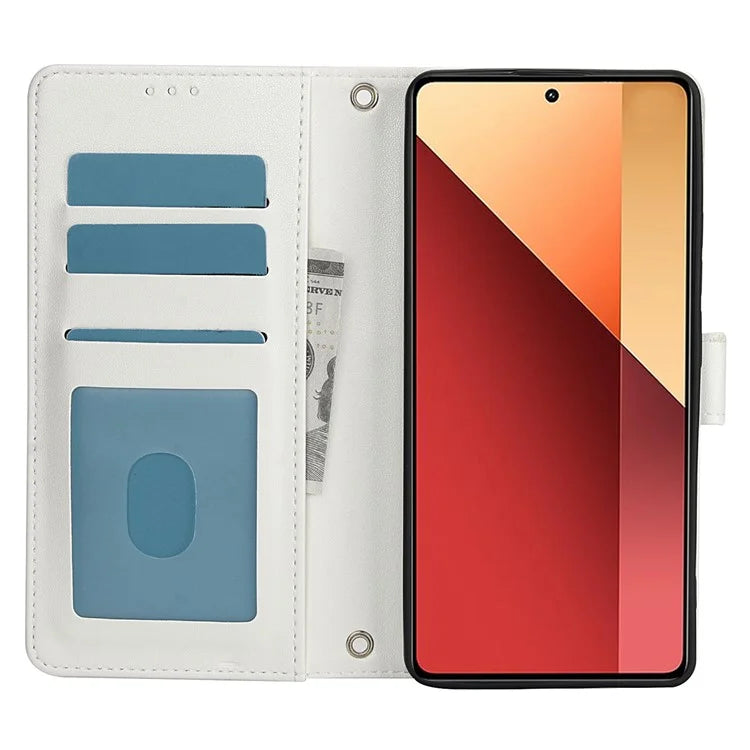SY-003 For Xiaomi Poco X6 5G / Redmi Note 13 Pro 5G Case PU Leather Stand View Phone Wallet Cover with Hand Strap