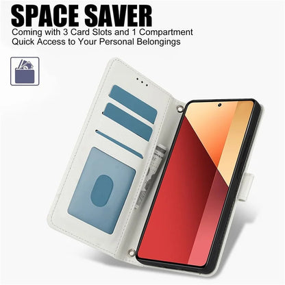 SY-003 For Xiaomi Poco X6 5G / Redmi Note 13 Pro 5G Case PU Leather Stand View Phone Wallet Cover with Hand Strap