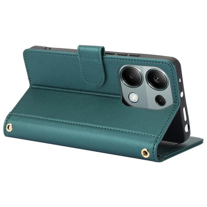 SY-003 For Xiaomi Poco X6 5G / Redmi Note 13 Pro 5G Case PU Leather Stand View Phone Wallet Cover with Hand Strap