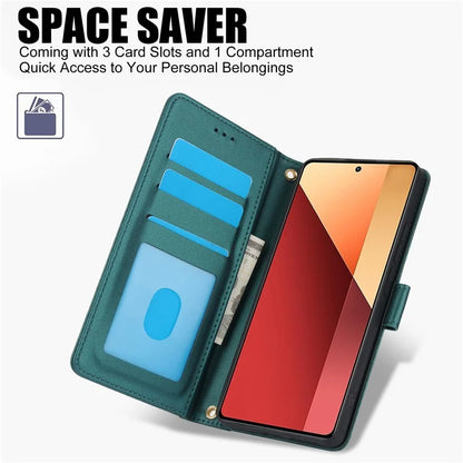 SY-003 For Xiaomi Poco X6 5G / Redmi Note 13 Pro 5G Case PU Leather Stand View Phone Wallet Cover with Hand Strap