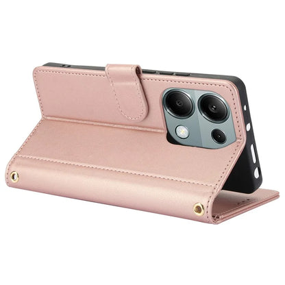 SY-003 For Xiaomi Poco X6 5G / Redmi Note 13 Pro 5G Case PU Leather Stand View Phone Wallet Cover with Hand Strap