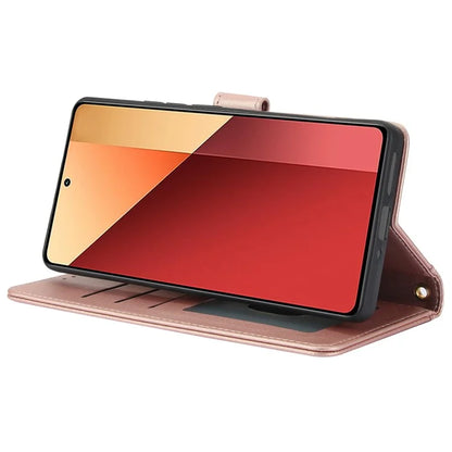 SY-003 For Xiaomi Poco X6 5G / Redmi Note 13 Pro 5G Case PU Leather Stand View Phone Wallet Cover with Hand Strap