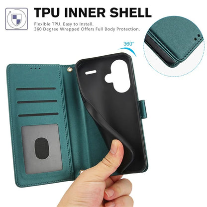 SY-003 For Xiaomi Redmi Note 13 Pro+ 5G Case PU Leather Stand View Phone Wallet Cover with Hand Strap