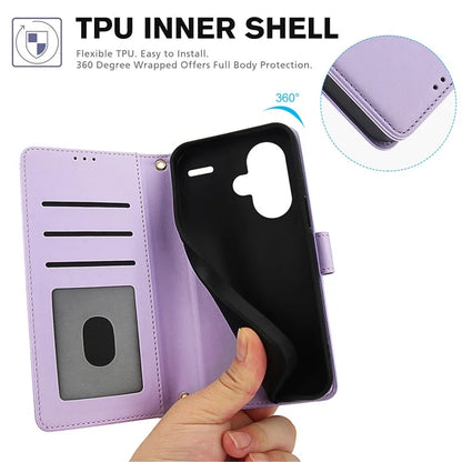 SY-003 For Xiaomi Redmi Note 13 Pro+ 5G Case PU Leather Stand View Phone Wallet Cover with Hand Strap