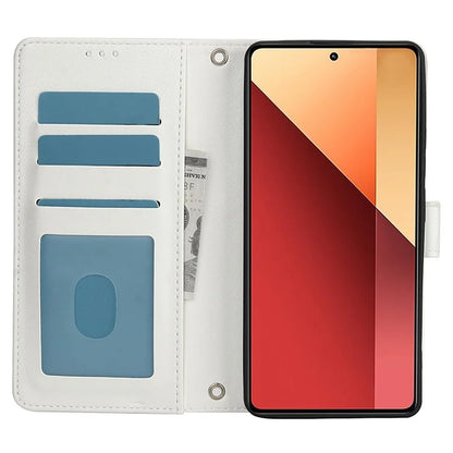 SY-003 For Xiaomi Redmi Note 13 Pro+ 5G Case PU Leather Stand View Phone Wallet Cover with Hand Strap