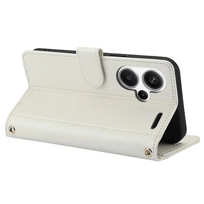 SY-003 For Xiaomi Redmi Note 13 Pro+ 5G Case PU Leather Stand View Phone Wallet Cover with Hand Strap