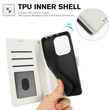 SY-003 For Xiaomi Poco M6 Pro 4G / Redmi Note 13 Pro 4G Case PU Leather Stand View Phone Wallet Cover with Hand Strap