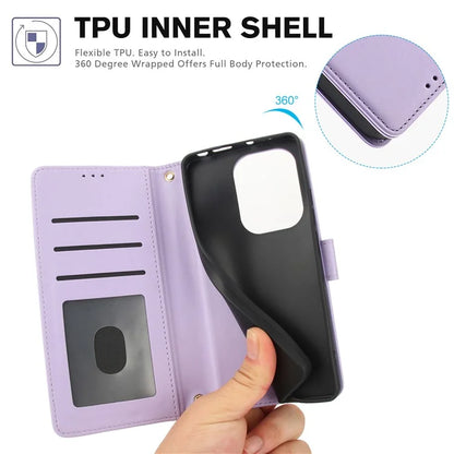 SY-003 For Xiaomi Redmi Note 13 4G Case PU Leather Stand View Phone Wallet Cover with Hand Strap