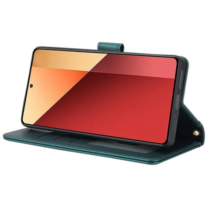 SY-003 For Xiaomi Redmi Note 13 4G Case PU Leather Stand View Phone Wallet Cover with Hand Strap