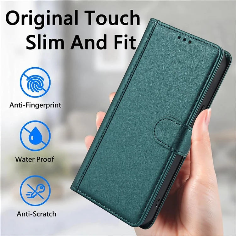 SY-003 For Samsung Galaxy A15 4G / 5G Case PU Leather Stand View Phone Wallet Cover with Hand Strap