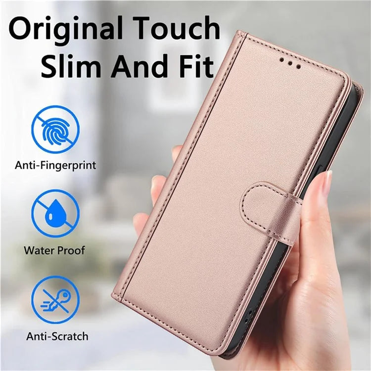 SY-003 For Samsung Galaxy A15 4G / 5G Case PU Leather Stand View Phone Wallet Cover with Hand Strap