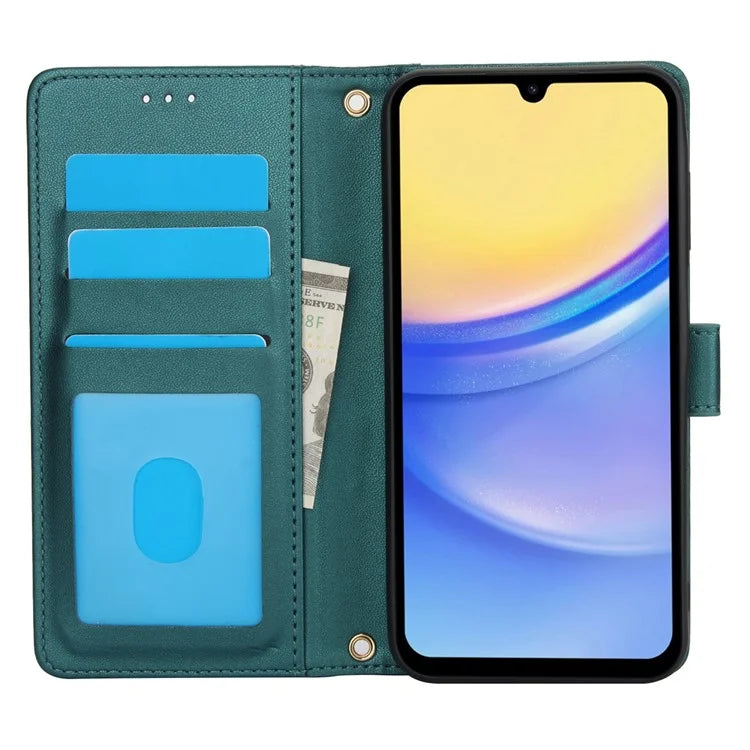 SY-003 For Samsung Galaxy A05s 4G Case PU Leather Stand View Phone Wallet Cover with Hand Strap