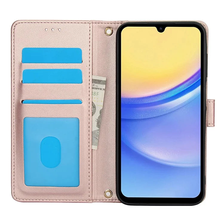 SY-003 For Samsung Galaxy A05s 4G Case PU Leather Stand View Phone Wallet Cover with Hand Strap