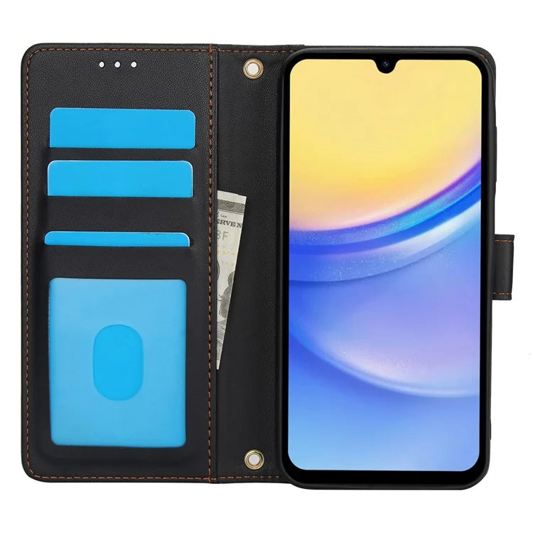SY-003 For Samsung Galaxy A05s 4G Case PU Leather Stand View Phone Wallet Cover with Hand Strap