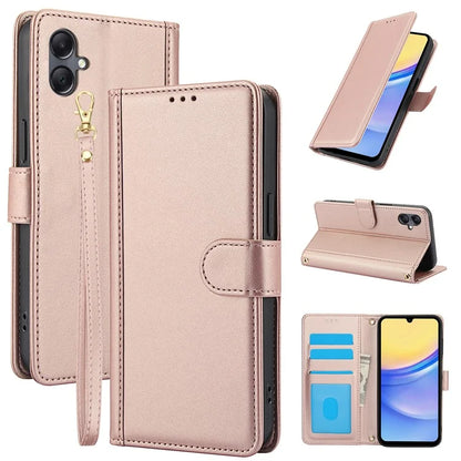 SY-003 For Samsung Galaxy A06 Case PU Leather Stand View Phone Wallet Cover with Hand Strap
