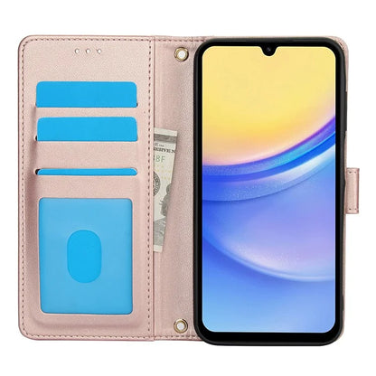 SY-003 For Samsung Galaxy A06 Case PU Leather Stand View Phone Wallet Cover with Hand Strap