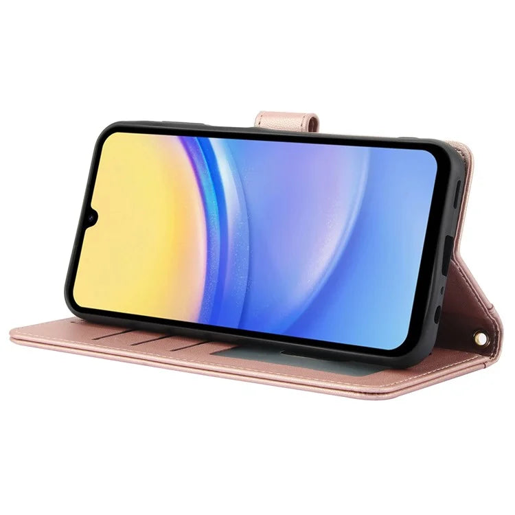 SY-003 For Samsung Galaxy A06 Case PU Leather Stand View Phone Wallet Cover with Hand Strap