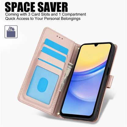 SY-003 For Samsung Galaxy A06 Case PU Leather Stand View Phone Wallet Cover with Hand Strap