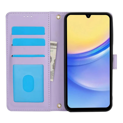 SY-003 For Samsung Galaxy A06 Case PU Leather Stand View Phone Wallet Cover with Hand Strap