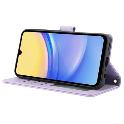 SY-003 For Samsung Galaxy A06 Case PU Leather Stand View Phone Wallet Cover with Hand Strap