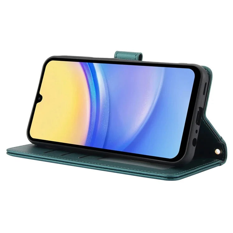 SY-003 For Samsung Galaxy A06 Case PU Leather Stand View Phone Wallet Cover with Hand Strap