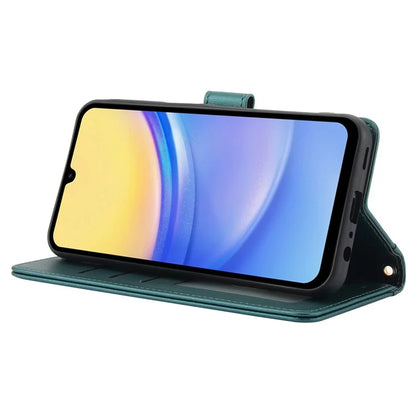 SY-003 For Samsung Galaxy A06 Case PU Leather Stand View Phone Wallet Cover with Hand Strap