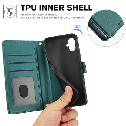 SY-003 For Samsung Galaxy A06 Case PU Leather Stand View Phone Wallet Cover with Hand Strap