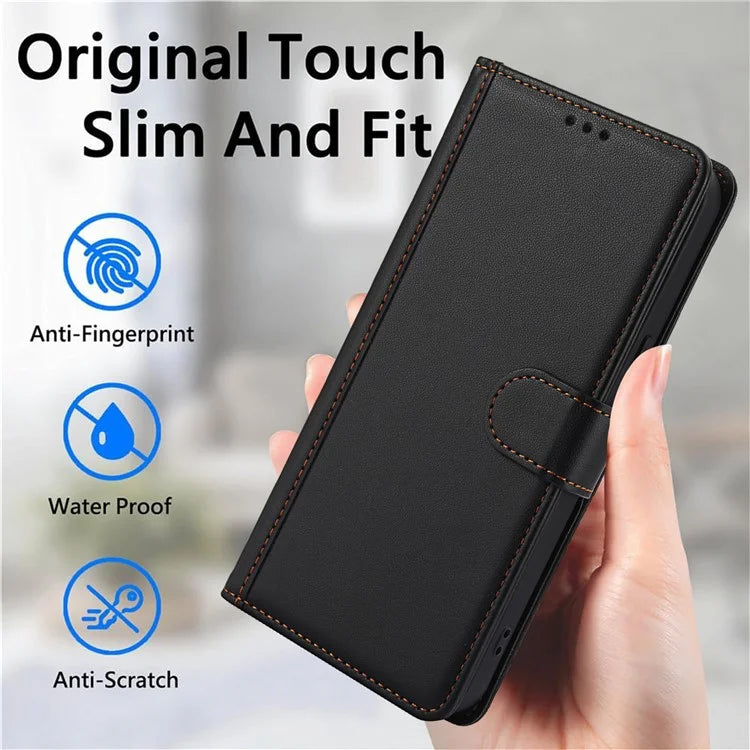 SY-003 For Samsung Galaxy A06 Case PU Leather Stand View Phone Wallet Cover with Hand Strap