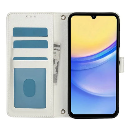 SY-003 For Samsung Galaxy A06 Case PU Leather Stand View Phone Wallet Cover with Hand Strap
