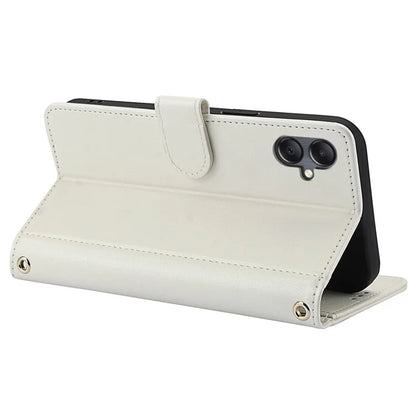 SY-003 For Samsung Galaxy A06 Case PU Leather Stand View Phone Wallet Cover with Hand Strap