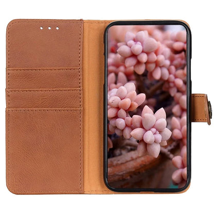 KHAZNEH For iPhone SE (2024) Wallet Case Cowhide Texture Leather Flip Phone Cover