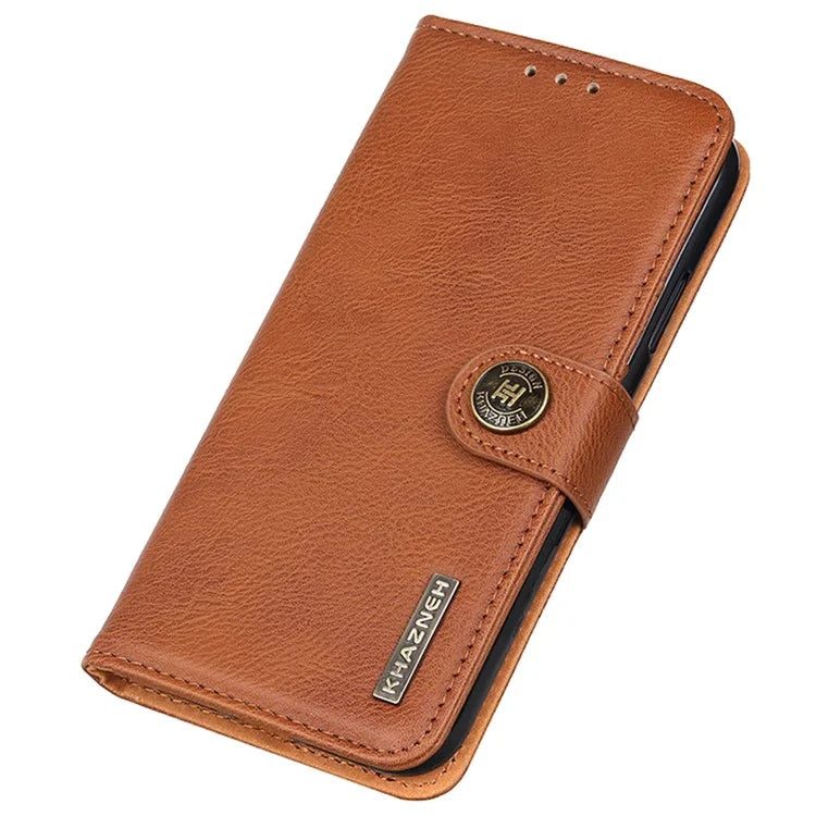 KHAZNEH For iPhone SE (2024) Wallet Case Cowhide Texture Leather Flip Phone Cover
