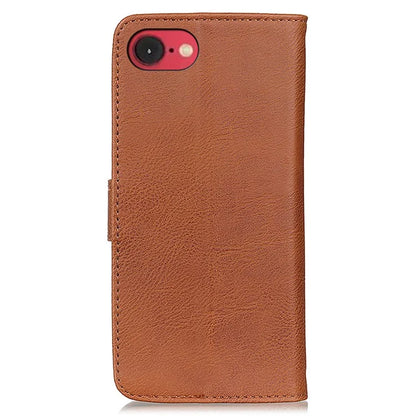 KHAZNEH For iPhone SE (2024) Wallet Case Cowhide Texture Leather Flip Phone Cover