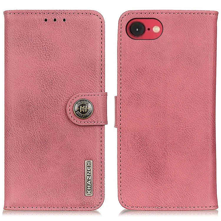 KHAZNEH For iPhone SE (2024) Wallet Case Cowhide Texture Leather Flip Phone Cover