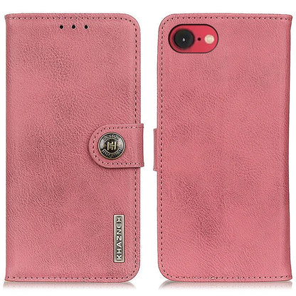 KHAZNEH For iPhone SE (2024) Wallet Case Cowhide Texture Leather Flip Phone Cover