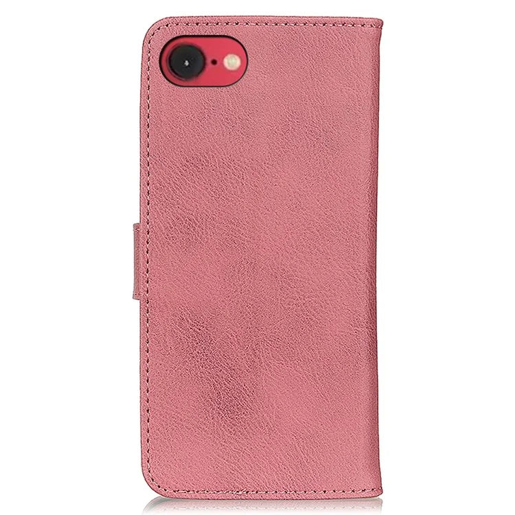 KHAZNEH For iPhone SE (2024) Wallet Case Cowhide Texture Leather Flip Phone Cover