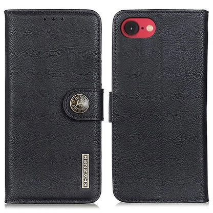 KHAZNEH For iPhone SE (2024) Wallet Case Cowhide Texture Leather Flip Phone Cover
