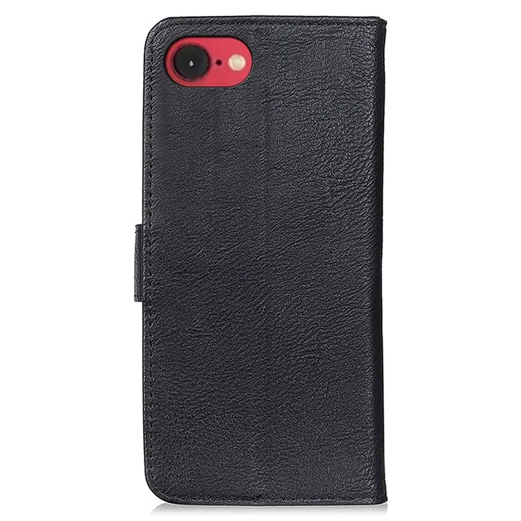 KHAZNEH For iPhone SE (2024) Wallet Case Cowhide Texture Leather Flip Phone Cover