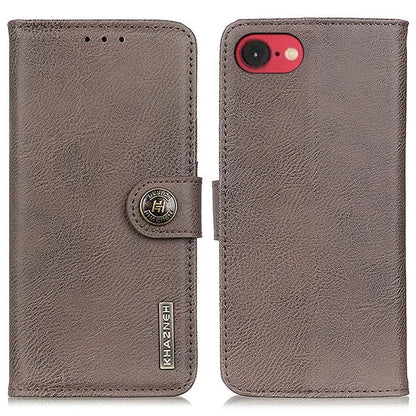 KHAZNEH For iPhone SE (2024) Wallet Case Cowhide Texture Leather Flip Phone Cover