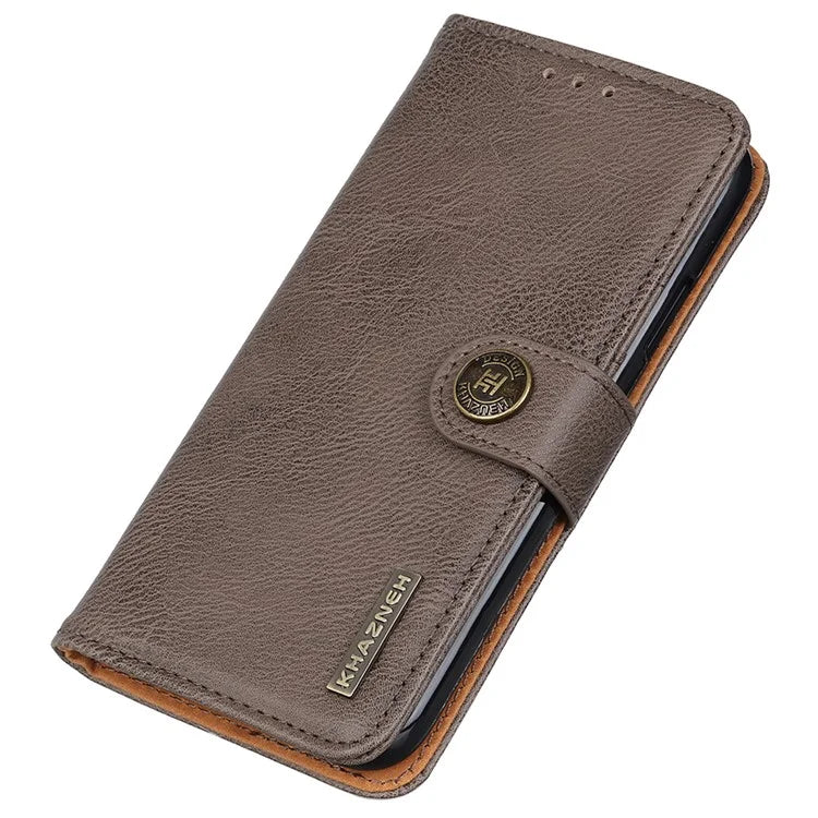 KHAZNEH For iPhone SE (2024) Wallet Case Cowhide Texture Leather Flip Phone Cover
