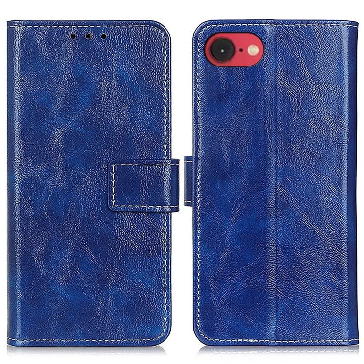 For iPhone SE (2024) Case Crazy Horse Texture Leather Phone Wallet Cover
