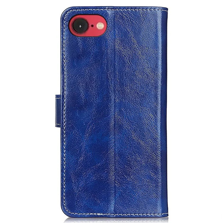For iPhone SE (2024) Case Crazy Horse Texture Leather Phone Wallet Cover