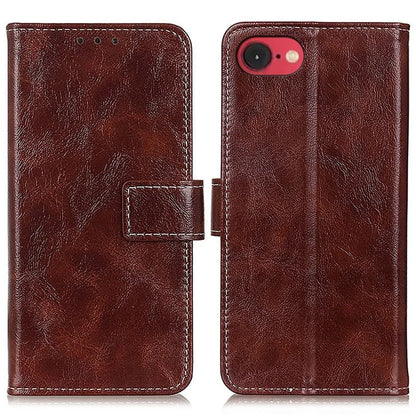 For iPhone SE (2024) Case Crazy Horse Texture Leather Phone Wallet Cover