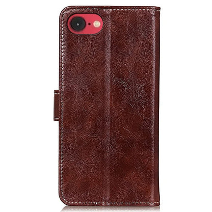 For iPhone SE (2024) Case Crazy Horse Texture Leather Phone Wallet Cover