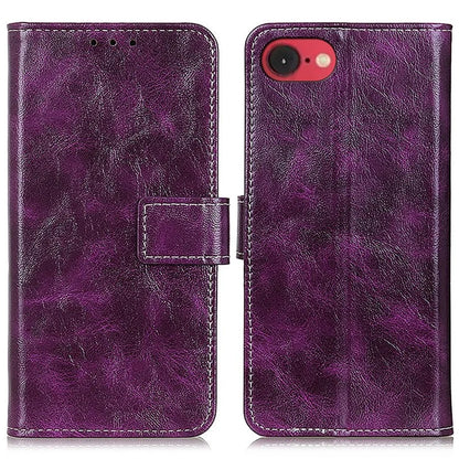 For iPhone SE (2024) Case Crazy Horse Texture Leather Phone Wallet Cover